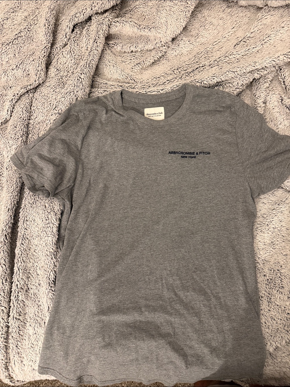 Abercrombie & Fitch Men's Heather Gray Logo Crew Tee